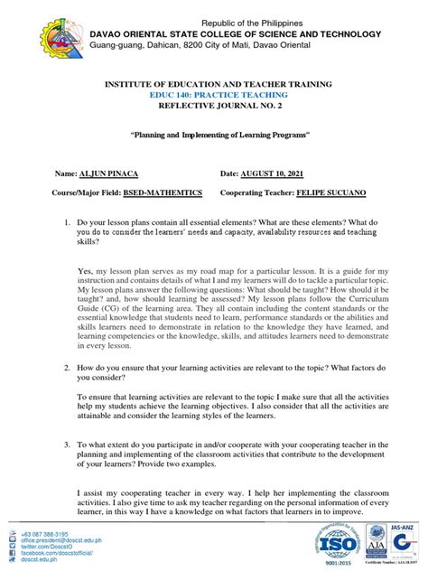 Image result for Lesson Plan Reflection