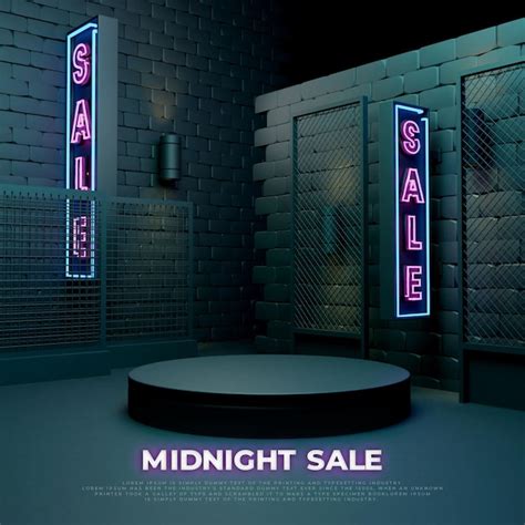 Midnight sale 3d realistic podium product promo display | Free PSD
