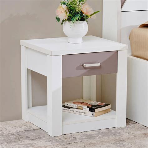 Buy Quadro Bedside Table with Drawer - White from Home Centre at just ...