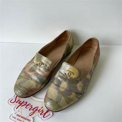 Used! Chanel Multicolour Crepe Fabric Paris-Dubai Loafers size38.5 ...