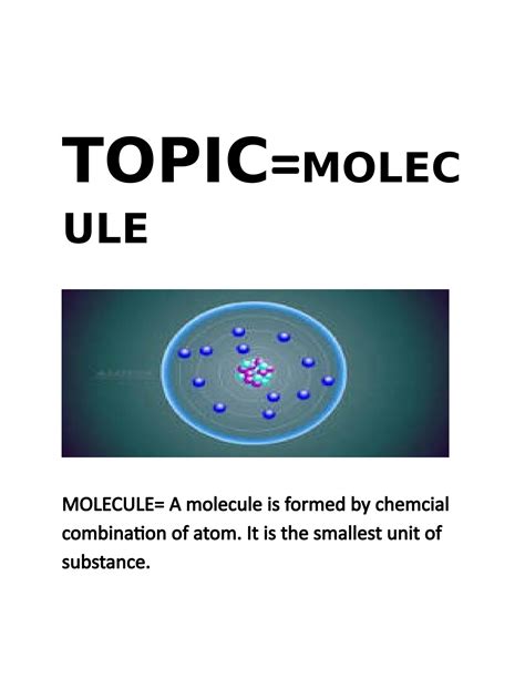 SOLUTION: Types of molecule 1 - Studypool