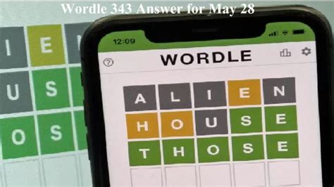 Wordle 343 Answer for May 28: Check Wordle Answer and Hints