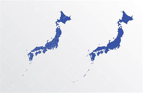 Premium Vector | Japan map vector illustration blue color on white background