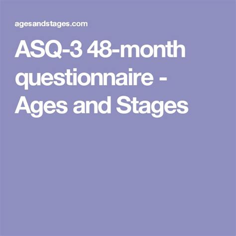 ASQ-3 48-month questionnaire - Ages and Stages | Questionnaire, Months ...