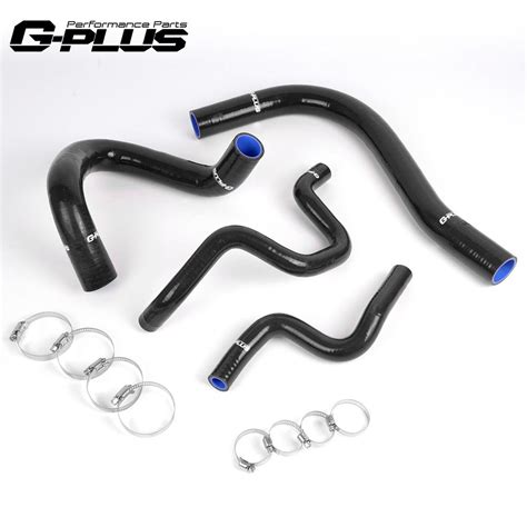 Black Silicone Radiator Hose Tube Clamps Kit For Toyota Corolla ...