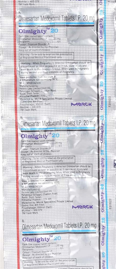 Olmighty 20 MG Tablet (10): Uses, Side Effects, Price & Dosage | PharmEasy