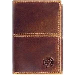 Buy POLLSTAR® Vertical Genuine Crunch Leather RFID Protected Trifold ...