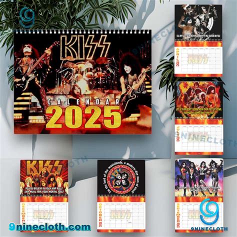 [Free Shipping + 20% Off] Kiss Band 2025 Wall Hanging Calendar - 9ninecloth