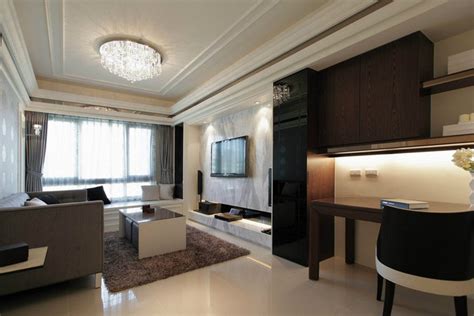 66平米新古典风格单身公寓客厅天花板装修效果图_太平洋家居网图库
