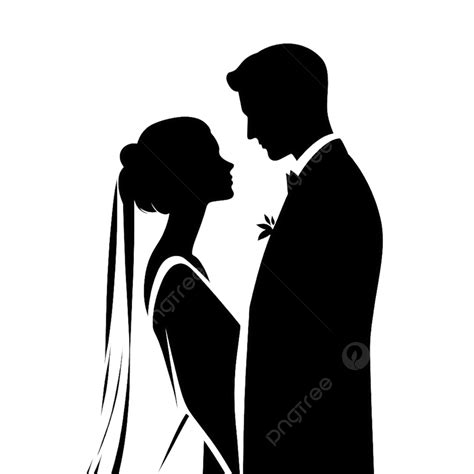 Bridal And Groom Silhouettes For Weddings, Wedding Clipart, Bride Clipart, Bride And Groom ...