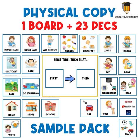 1 BOARD 23 PICTURE CARDS First Then Board Visual Aid Visual Schedule ...