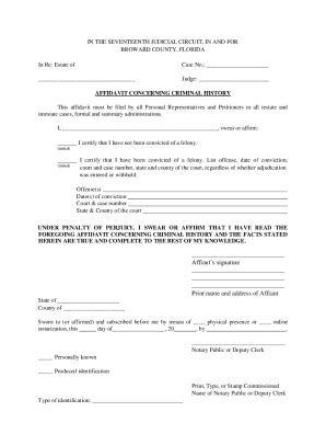 FL Affidavit Concerning Criminal History - Broward County 2020-2026 ...