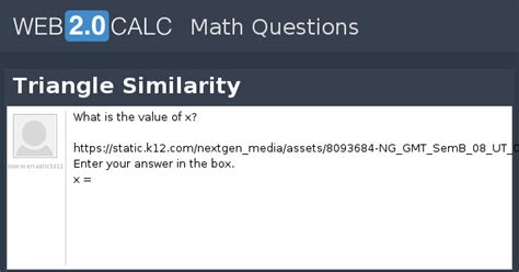 View question - Triangle Similarity