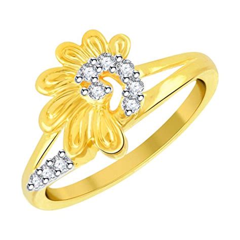 Vidhi Jewels Pure Flower Pattern Gold Plated Brass Finger Ring for ...