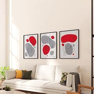 Quirky Looks Boho Petal Mirage Wall Art Frames Set of 3, 12X18 INCH ...