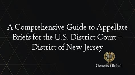 A Comprehensive Guide to Appellate Briefs for the U.S. District Court ...