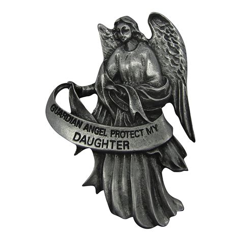 2 1/2" Visor Clip of Guardian Angel-Protect My Daughter Genuine Pewter ...