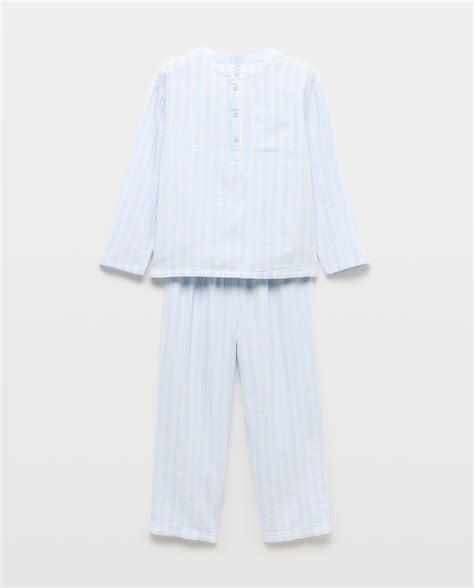 Pijama completo largo gasa abotonado de niño · Cotton Juice · El Corte ...