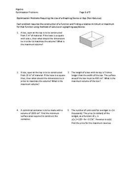 Image result for Visual Optimization Problems Calculus