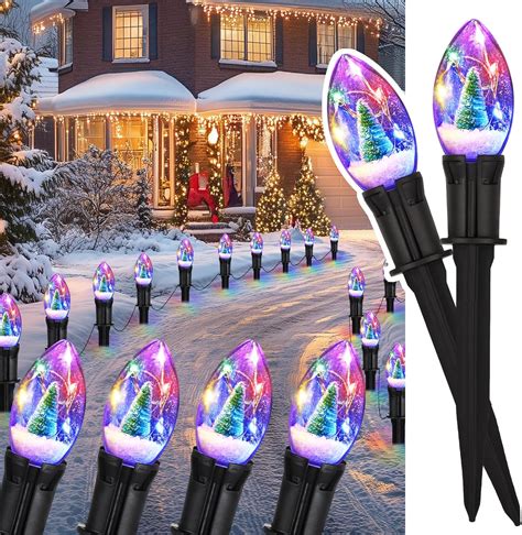 Amazon.com : Christmas Pathway Lights Outdoor, 25Ft 20 Led C9 Christmas ...