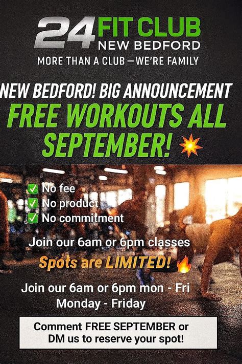 FREE FITNESS CLASS IN SEPTEMBER , 181 hillman st, New Bedford, MA, 19 ...
