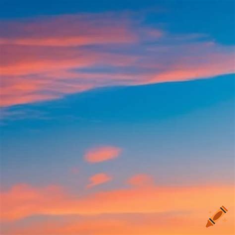 Blue sky with orange clouds