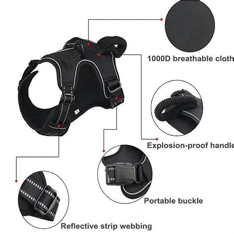 Buy Dog Harness for Large Dogs no Pull Adjustable Soft Prevent Pulling ...