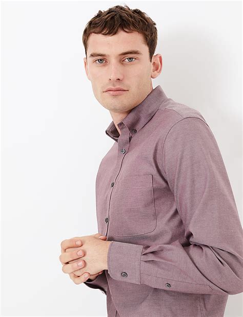 Buy Tailored Fit Pure Cotton Oxford Shirt at Marks & Spencer