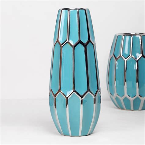 Buy Splendid Tall Teal Vase from Home Centre at just INR 1295.0