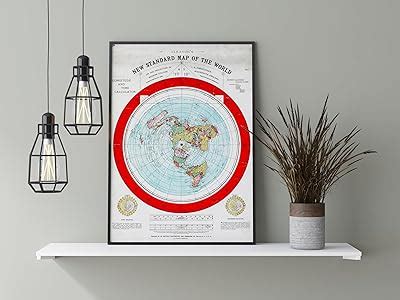 ArtCantHurtU Unframed 1892 Flat Earth Map of the World - India | Ubuy