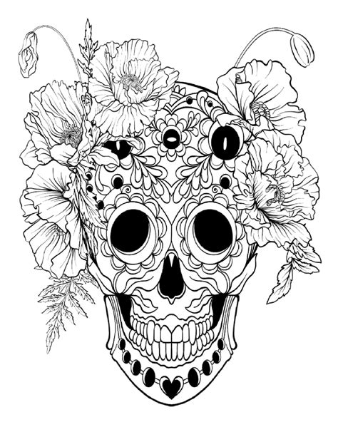 50 Skull Printable Coloring Pages-skeleton Coloring- Digital Download ...