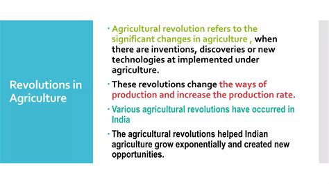 Agricultural Revolutions in India | PPTX