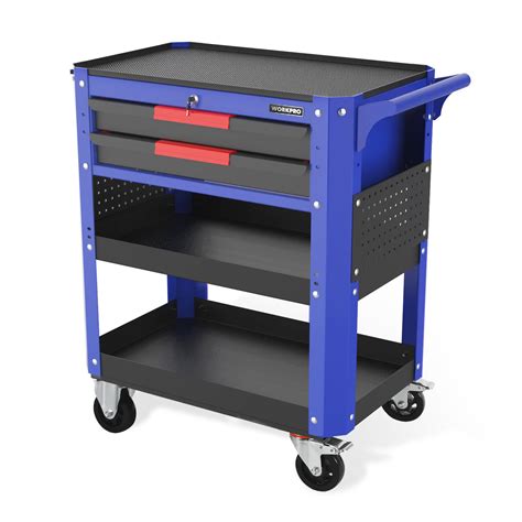 Buy WORKPRO Premium 28” 2-Drawer Rolling Tool Cart, Heavy Duty Utility ...
