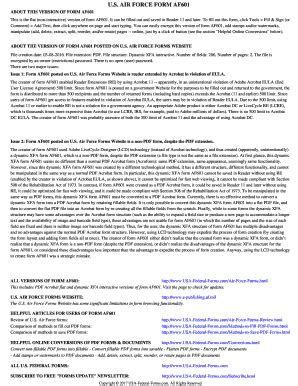 Fillable Online U.S. Air Force form AF601 fillable, savable. Free ...