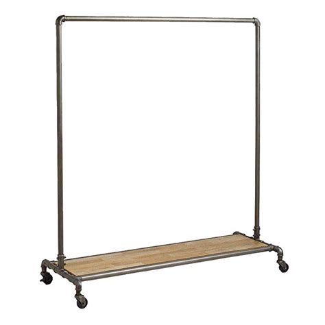 Industrial Pipe Clothing Rack with Wood Garment Rack India | Ubuy