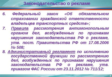 Законодательство Российской Федерации о рекламе. Общие положения и ...