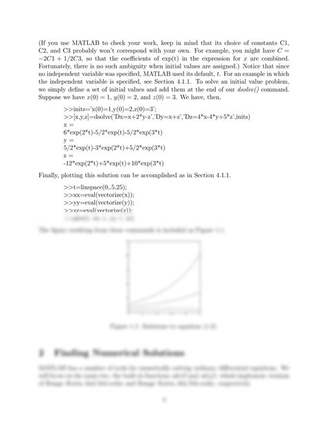 Solving First Order Differential Equations in MATLAB 的图像结果