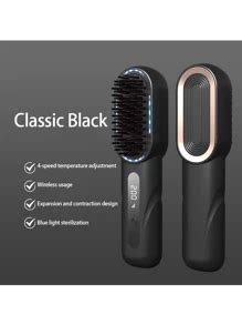 1pc Portable Cordless Ionic Hair Straightener Brush, Women's Mini Heat ...