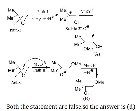 Statement 1: The product (A) and (B) are