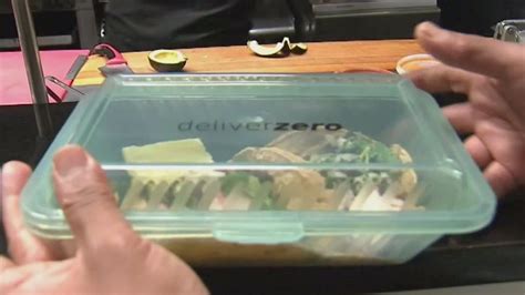 Restaurants reduce waste by delivering food in reusable containers ...