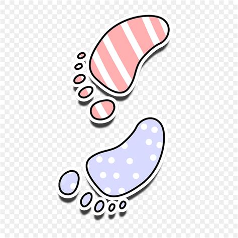 Cartoon Blue Pink Two Footprints, Footprint, Two Footprints, Feet PNG ...