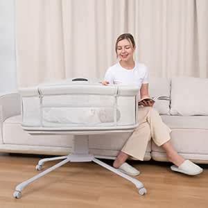 StarAndDaisy Starlight Baby Cradle/Bedside Bassinet with 3- Level ...