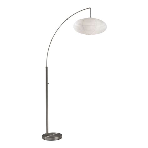Corinne Metal And Paper Shade Arc Floor Lamp - World Market