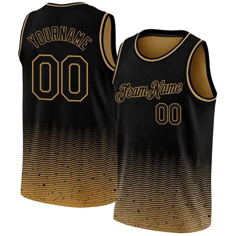 Custom Black Old Gold Fade Fashion Authentic City Edition Basketball ...