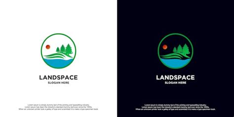 Creative landscape template logo design | Premium Vector