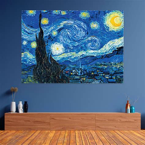 The Starry Night (1889) - Vincent Van Gogh | Vincent Van Gogh Canvas Print | Vincent Van Gogh ...