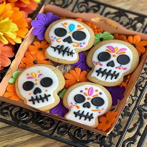 Pastel Halloween Skeleton Sugar Skulls Cookies