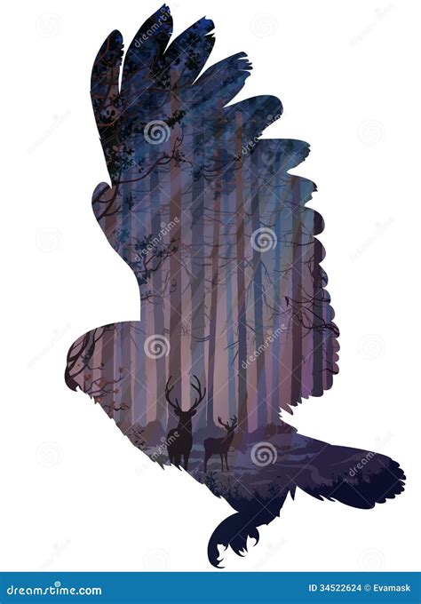 Flying Owl Silhouette