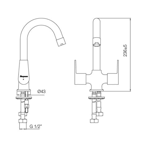 Parryware Table Mounted Tall Boy Basin Faucet Praseo T1315A1 - Chrome ...