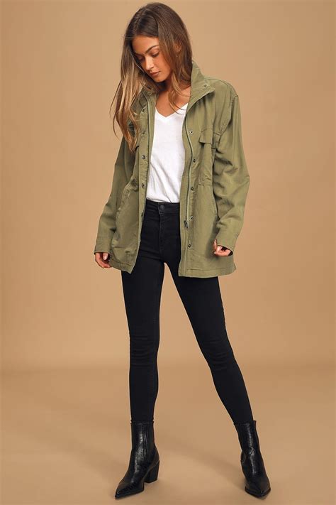 Mountain Olive Green Utility Jacket | Jacket outfit women, Olive jacket ...